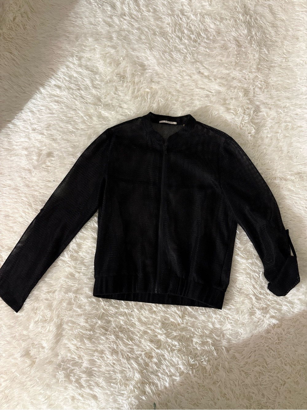 Tahari Black Textured Open-Weave Cardigan